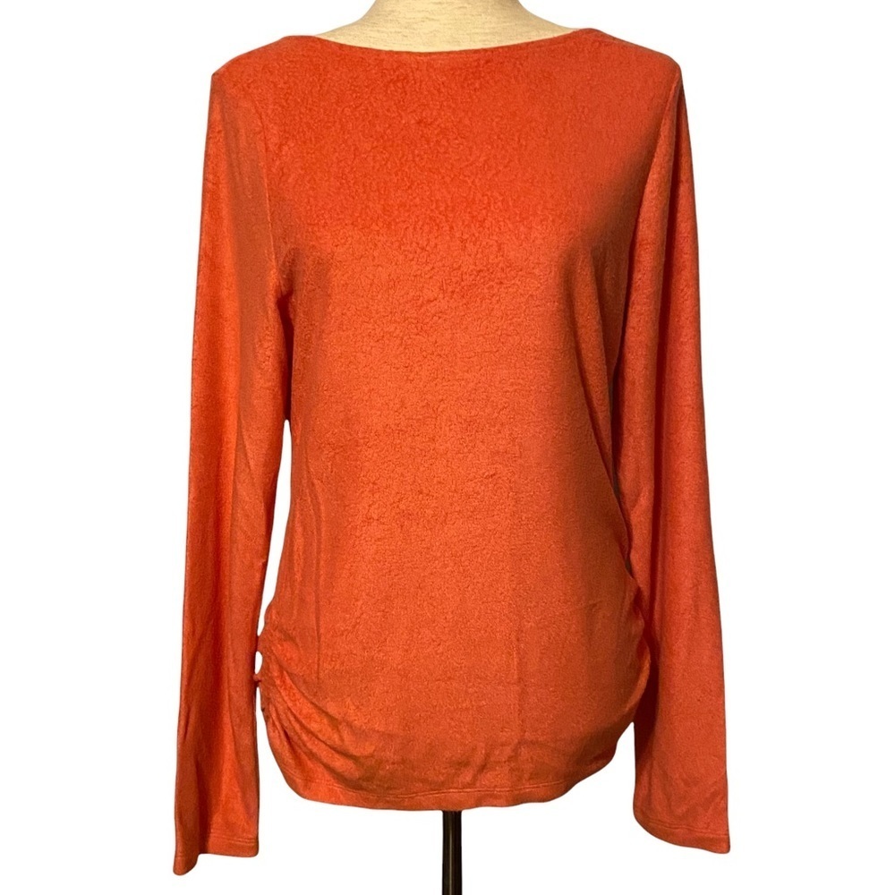 Anthropologie‎ Saturday Sunday Rhea Ruched Back V Neck Knit Top Coastal NWT L